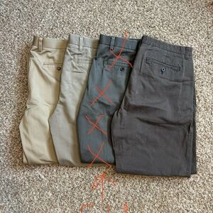 Lot of 3 Men's Classic Fit Pants - Khaki, Beige, Dark Gray
